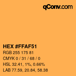 カラーコード: HEX #FFAF51 | qconv.com