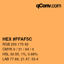 Color code: HEX #FFAF5C | qconv.com