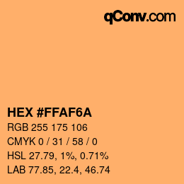 Color code: HEX #FFAF6A | qconv.com