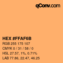 Color code: HEX #FFAF6B | qconv.com