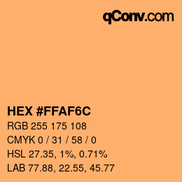 Color code: HEX #FFAF6C | qconv.com