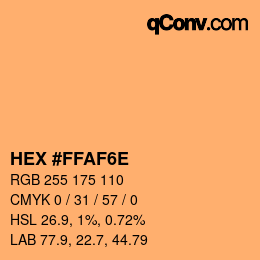 Color code: HEX #FFAF6E | qconv.com