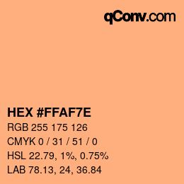 Color code: HEX #FFAF7E | qconv.com