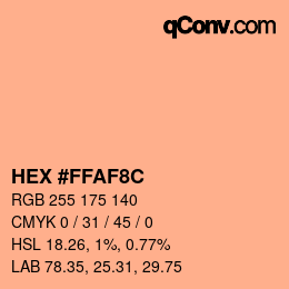 Code couleur: HEX #FFAF8C | qconv.com