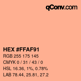 Color code: HEX #FFAF91 | qconv.com