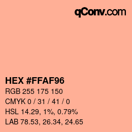 Color code: HEX #FFAF96 | qconv.com