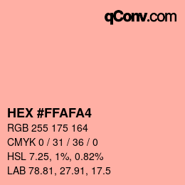 カラーコード: HEX #FFAFA4 | qconv.com