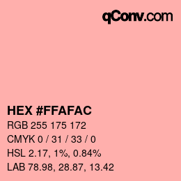 カラーコード: HEX #FFAFAC | qconv.com