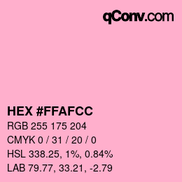 カラーコード: HEX #FFAFCC | qconv.com