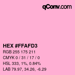 カラーコード: HEX #FFAFD3 | qconv.com