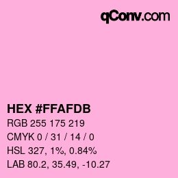 颜色代码: HEX #FFAFDB | qconv.com