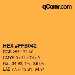 Color code: HEX #FFB042 | qconv.com