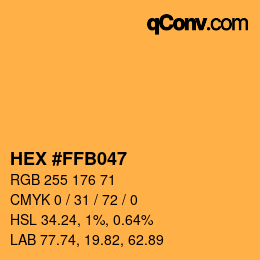 Color code: HEX #FFB047 | qconv.com