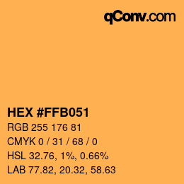 Color code: HEX #FFB051 | qconv.com