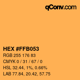 カラーコード: HEX #FFB053 | qconv.com