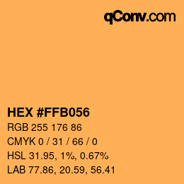 Farbcode: HEX #FFB056 | qconv.com
