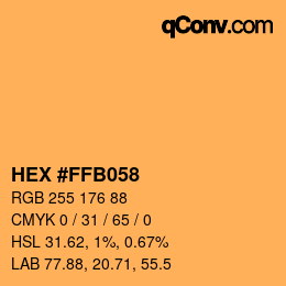 Color code: HEX #FFB058 | qconv.com