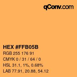 カラーコード: HEX #FFB05B | qconv.com