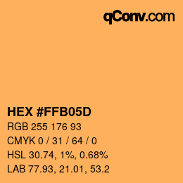 Color code: HEX #FFB05D | qconv.com