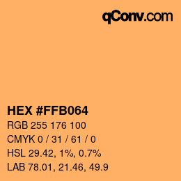 Color code: HEX #FFB064 | qconv.com