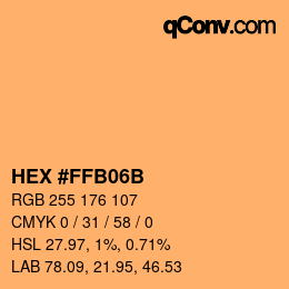 Color code: HEX #FFB06B | qconv.com