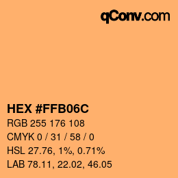 Color code: HEX #FFB06C | qconv.com
