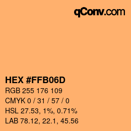 颜色代码: HEX #FFB06D | qconv.com