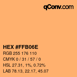 Color code: HEX #FFB06E | qconv.com