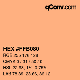 カラーコード: HEX #FFB080 | qconv.com