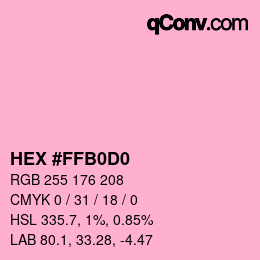 カラーコード: HEX #FFB0D0 | qconv.com
