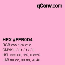 Color code: HEX #FFB0D4 | qconv.com