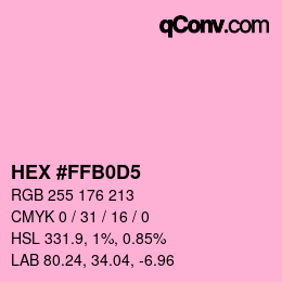 Color code: HEX #FFB0D5 | qconv.com