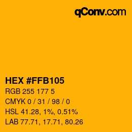 Color code: HEX #FFB105 | qconv.com
