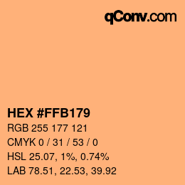 Color code: HEX #FFB179 | qconv.com