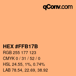 Color code: HEX #FFB17B | qconv.com