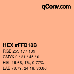 Color code: HEX #FFB18B | qconv.com