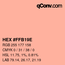 Color code: HEX #FFB19E | qconv.com