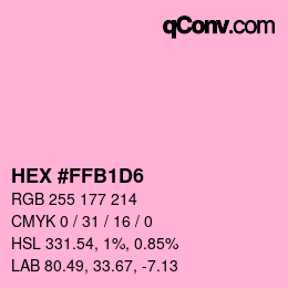 Color code: HEX #FFB1D6 | qconv.com