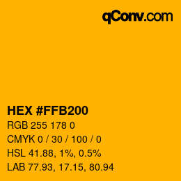 カラーコード: HEX #FFB200 | qconv.com