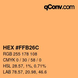 Color code: HEX #FFB26C | qconv.com