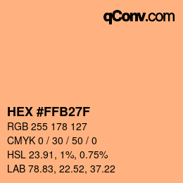 Color code: HEX #FFB27F | qconv.com