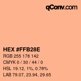 Color code: HEX #FFB28E | qconv.com