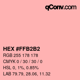 カラーコード: HEX #FFB2B2 | qconv.com
