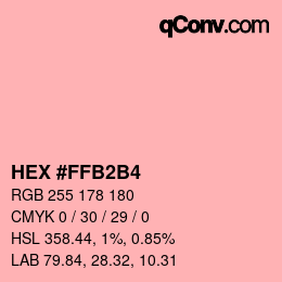 Color code: HEX #FFB2B4 | qconv.com