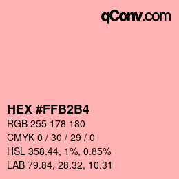Código de color: HEX #FFB2B4 | qconv.com