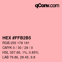 カラーコード: HEX #FFB2B5 | qconv.com