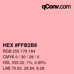 カラーコード: HEX #FFB2B8 | qconv.com