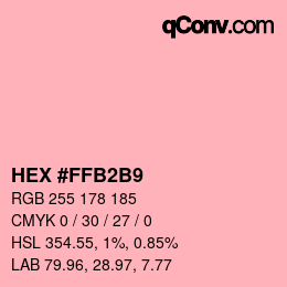 Color code: HEX #FFB2B9 | qconv.com