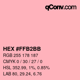 Color code: HEX #FFB2BB | qconv.com