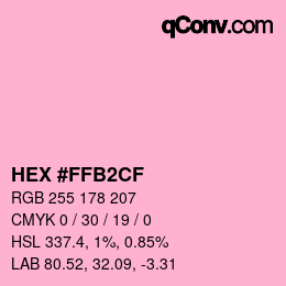 Color code: HEX #FFB2CF | qconv.com